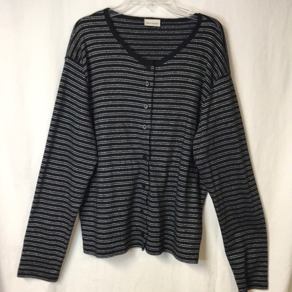 CROSSROADS Women’s Cardigan Button Front Black with Metallic Thread Size L - Picture 1 of 8